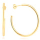 14k Yellow Gold 2mm Designer Hoops Women's Earrings 1 3/4" Tall 1.60grams