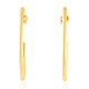 14k Yellow Gold 2mm Designer Hoops Women's Earrings 1 3/4" Tall 1.60grams