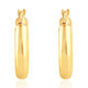 14k Yellow Gold 3.5mm Small Designer Hoops Women's Earrings 3/4" Tall 1.25grams