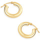 14k Yellow Gold 3.5mm Small Designer Hoops Women's Earrings 3/4" Tall 1.25grams