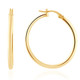 14k Yellow Gold 2mm Designer Hoops Women's Earrings 1" Tall 1.25grams
