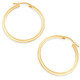14k Yellow Gold 2mm Designer Hoops Women's Earrings 1" Tall 1.25grams