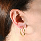 14k Yellow Gold 2mm Designer Hoops Women's Earrings 1" Tall 1.25grams