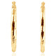 14k Yellow Gold 3mm Designer Hoops Women's Earrings 1 1/2" Tall 1.5grams
