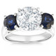 Certified 4Ct Diamond Blue Sapphire Engagement Ring 14k Gold Lab Grown