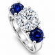 Certified 4Ct Diamond Blue Sapphire Engagement Ring 14k Gold Lab Grown
