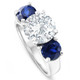 Certified 4Ct Diamond & Blue Sapphire Engagement Ring 14k Gold Lab Grown