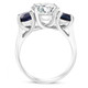 Certified 4Ct Diamond & Blue Sapphire Engagement Ring 14k Gold Lab Grown
