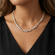 45Ct Fancy Diamond Multi Shape Tennis Necklace 14k Gold Lab Grown