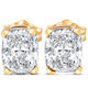 1 - 4 Carat Cushion Cut Diamond Studs 14k White or Yellow Gold Lab Grown