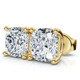 1 - 4 Carat Cushion Cut Diamond Studs 14k White or Yellow Gold Lab Grown