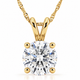 1 - 5 Ct Round Diamond 4-Prong Pendant 14k Gold Necklace Lab Grown