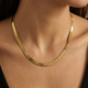 14k Yellow Gold 3.2MM Herringbone Necklace Women's 18" Chain