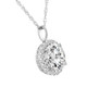 Certified 3 1/2Ct Halo Diamond Pendant 14k Gold Women's Necklace Lab Grown