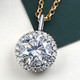 Certified 3 1/2Ct Halo Diamond Pendant 14k Gold Women's Necklace Lab Grown