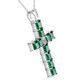 6Ct TW Princess Cut Diamond & Emerald Cross Pendant Necklace Gold Lab Grown