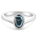 Platinum 1 1/4Ct Oval Blue Diamond Bezel Solitaire Engagement Ring 8.82g