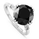 6 1/2Ct Black Diamond Engagement Ring 14k Gold