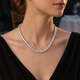 87.80Ct TW Diamond Tennis Necklace 14k White Gold 18" Lab Grown