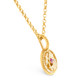 10K Yellow Pink Sapphire & Diamond Pisces Charm Pendant Women's Necklace 19mm