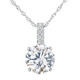 1 - 4Ct Diamond Solitaire Accent Pendant 14k Gold Womens 18" Ncecklace Lab Grown