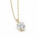 1 - 4Ct Diamond Solitaire Accent Pendant 14k Gold Womens 18" Ncecklace Lab Grown