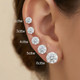 2 - 6 Ct TW Round Diamond Studs in 14k Gold Lab Grown Earrings