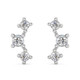 1/5Ct TW 3-Stone Diamond Crawler Earrings 14k Gold Studs Lab Grown 1/3" Tall