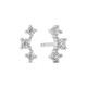 1/5Ct TW 3-Stone Diamond Crawler Earrings 14k Gold Studs Lab Grown 1/3" Tall