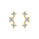 1/5Ct TW 3-Stone Diamond Crawler Earrings 14k Gold Studs Lab Grown 1/3" Tall