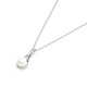 7mm Pearl Solitaire Pendant 14k Gold 18" Necklace 18mm Tall