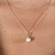 7mm Pearl Solitaire Pendant 14k Gold 18" Necklace 18mm Tall