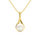 7mm Pearl Solitaire Pendant 14k Gold 18" Necklace 18mm Tall