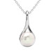 7mm Pearl Solitaire Pendant 14k Gold 18" Necklace 18mm Tall