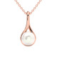 7mm Pearl Solitaire Pendant 14k Gold 18" Necklace 18mm Tall