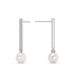 6mm Pearl & Diamond Dangle Earrings Women's 14k Gold Tennis Earrings Lab Grown