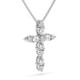 3/4Ct Diamond Cross Round & Pear Shape 14k Gold Necklace Lab Grown 1" Tall