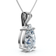 Certified 1 - 4Ct Pear Shape Solitaire Pendant 14k Gold Women's 18" Necklace Lab Grown