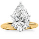 4.13Ct 14k Two Tone Certified Lab Grown Pear Diamond Engagement Ring