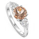 2.75Ct Morganite & Pear Shape 3-Stone Diamond Engagement Ring 14k Gold Lab Grown