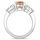 2.75Ct Morganite & Pear Shape 3-Stone Diamond Engagement Ring 14k Gold Lab Grown