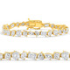 F/VS 15Ct Mixed Fancy Cut Diamond Tennis Bracelet 14k Gold Lab Grown 7"