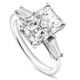 4 3/4Ct Radiant Cut & Baguette Diamond Engagement Ring 14k White Gold Lab Grown