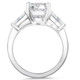 4 3/4Ct Radiant Cut & Baguette Diamond Engagement Ring 14k White Gold Lab Grown