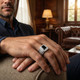 Men's 1 1/2Ct Diamond & Emerald Onyx Ring White, Yellow, or Rose Gold Lab Grown
