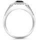 Men's 1 1/2Ct Diamond & Emerald Onyx Ring White, Yellow, or Rose Gold Lab Grown