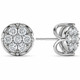 1 - 2 3/4Ct Diamond 7-Stone Stud Earrings White, Yellow, or Rose Gold Lab Grown