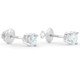 1Ct Lab Grown Created Diamond Screw Back Studs White Gold IGI Certified (H-I/SI)