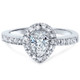 1/2ct Pear Shape Diamond Engagement Ring 14K White Gold Lab Grown