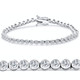 5Ct Diamond Half Bezel Tennis Bracelet 14k White or Yellow Gold 7" Lab Grown